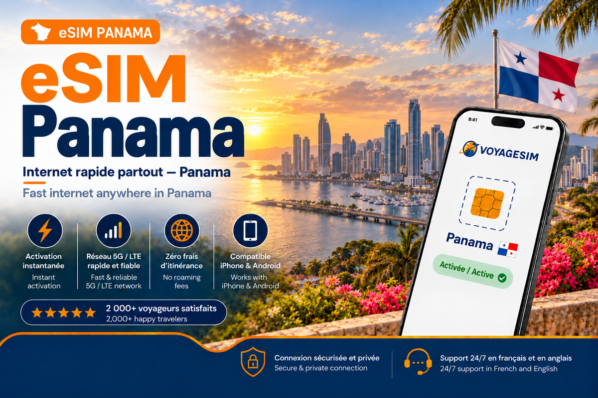 eSIM Panama — forfait de données VoyageSIM