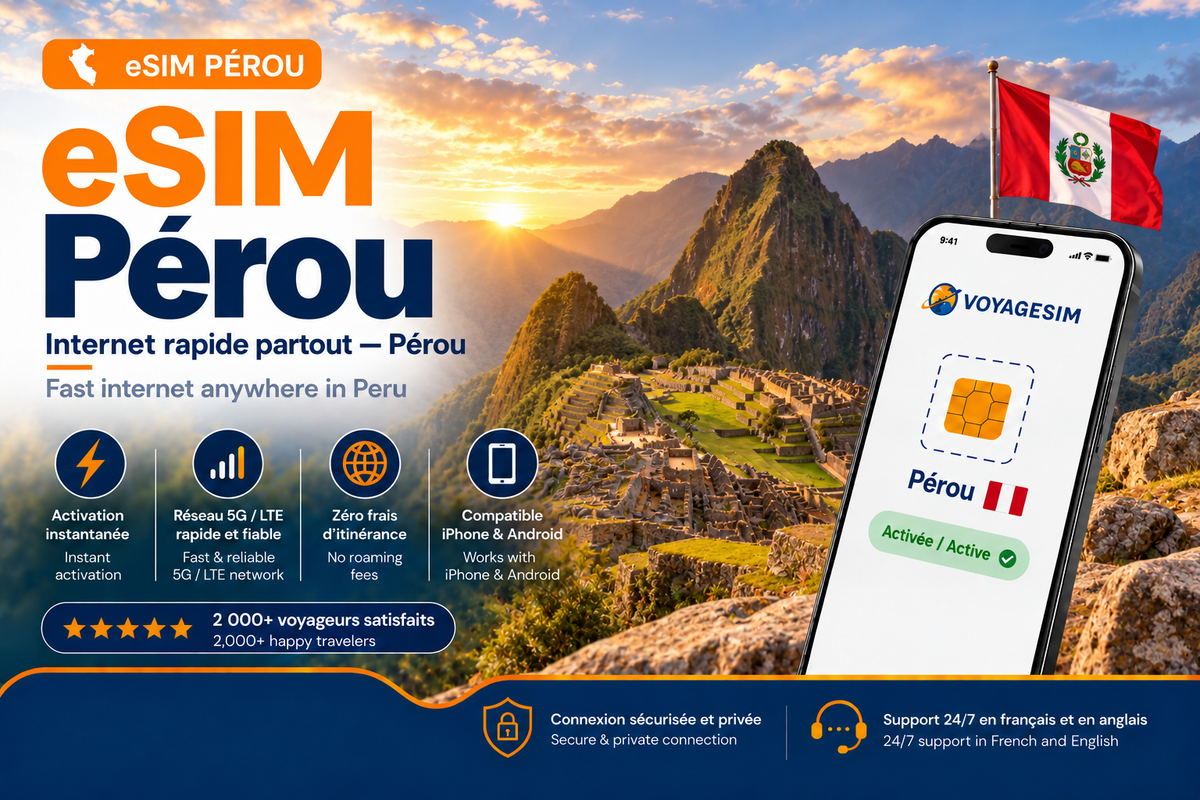 eSIM Pérou — forfait de données VoyageSIM
