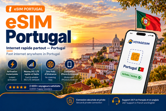 eSIM Portugal — forfait de données VoyageSIM