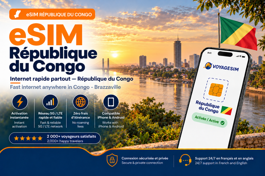 eSIM République du Congo — forfait de données VoyageSIM