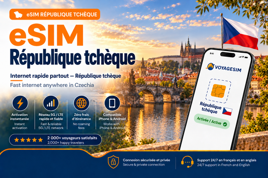 eSIM République tchèque — forfait de données VoyageSIM