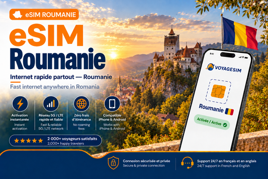 eSIM Roumanie — forfait de données VoyageSIM