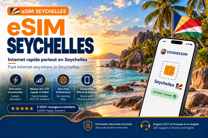 eSIM Seychelles – Internet mobile de voyage