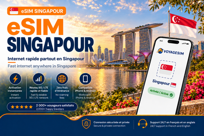 eSIM Singapour – Internet mobile de voyage