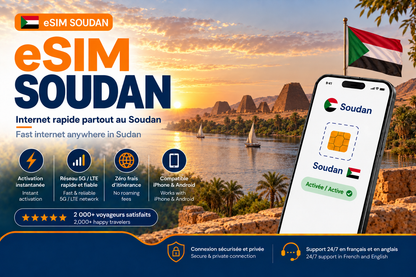 eSIM Soudan – Internet mobile de voyage
