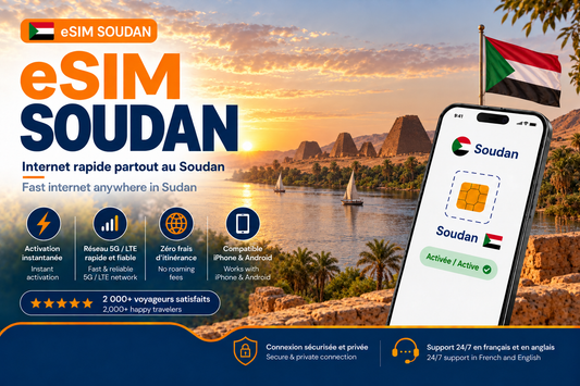 eSIM Soudan – Internet mobile de voyage