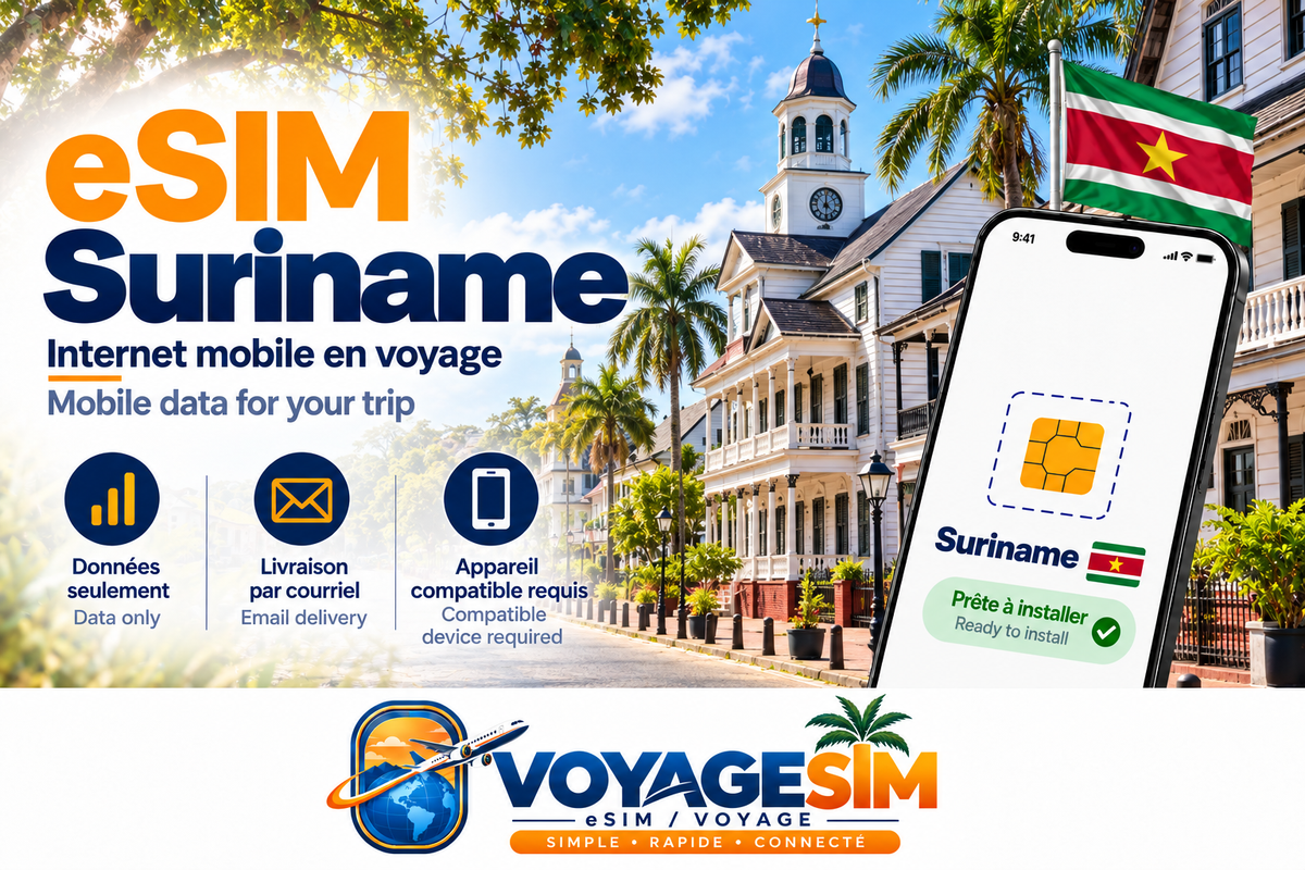 eSIM Suriname — VoyageSIM / Suriname eSIM