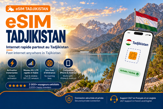 eSIM Tadjikistan – Internet mobile de voyage