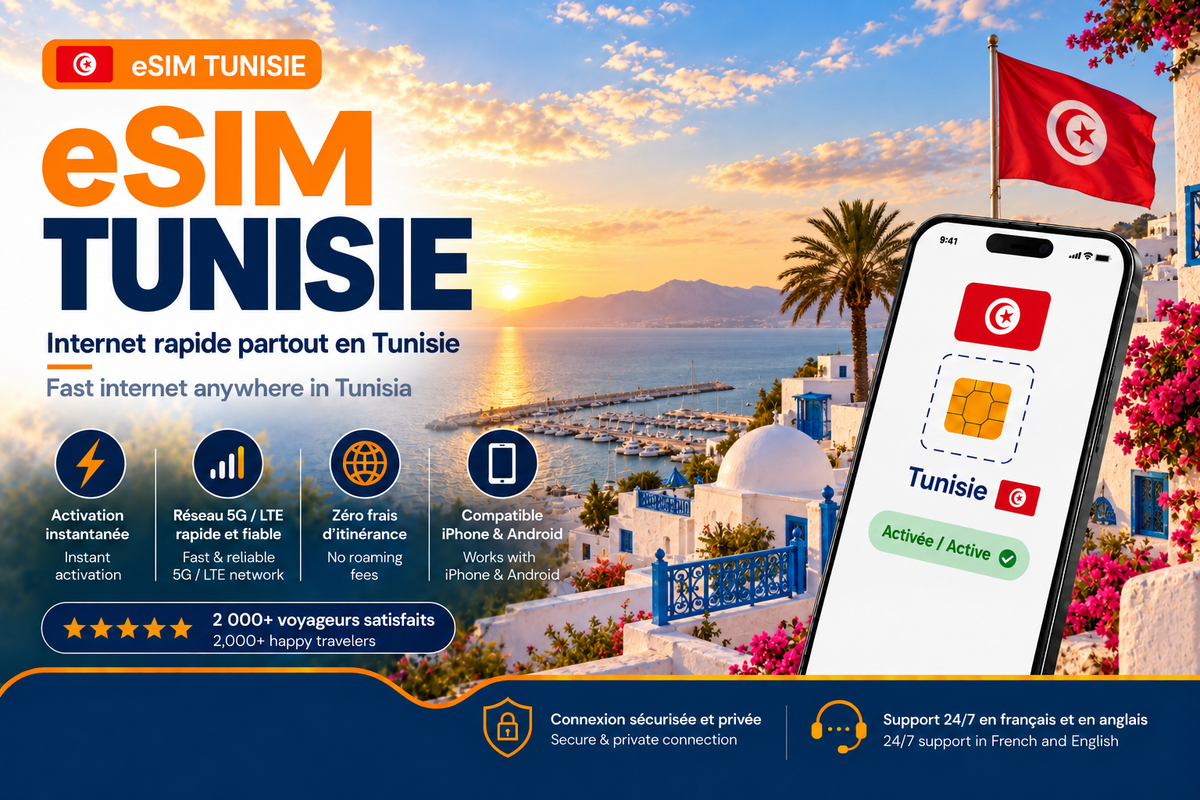 eSIM Tunisie – Internet mobile de voyage