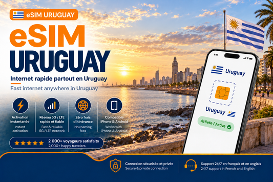 eSIM Uruguay – Internet mobile de voyage