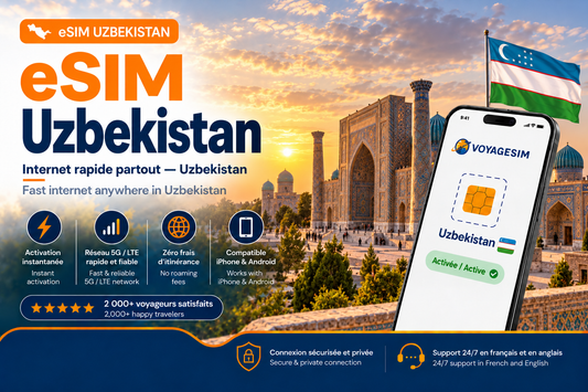 eSIM Uzbekistan — forfait de données VoyageSIM