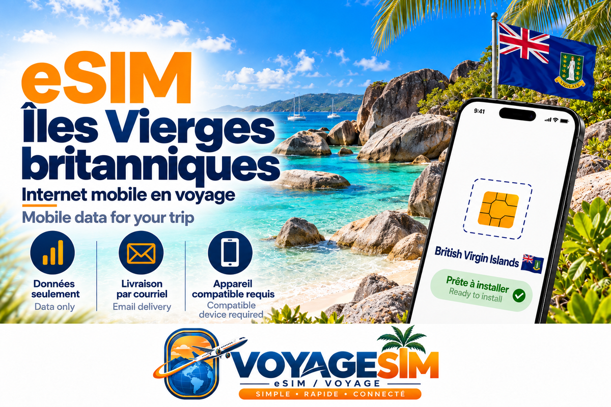 eSIM Îles Vierges britanniques — VoyageSIM / British Virgin Islands eSIM
