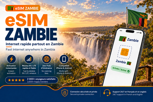 eSIM Zambie – Internet mobile de voyage